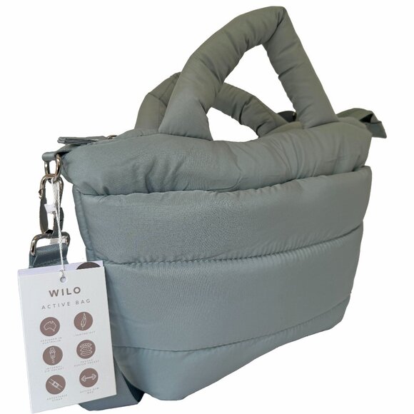 Wilo The Label Light Sage Green Mini Two Strap Puffer Tote/Crossbody Bag NWT - Picture 4 of 11